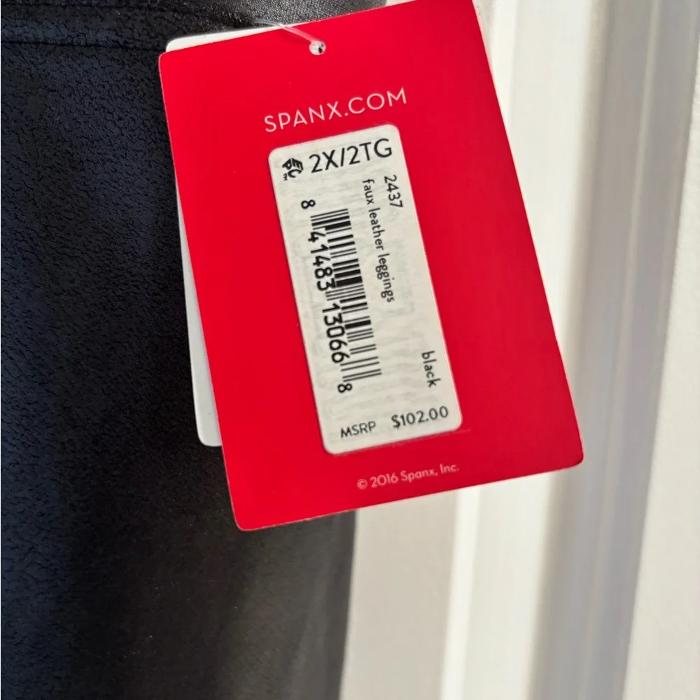 NWT Women’s SPANX Shaping Black Faux Leather Leggings - Picture 5 of 8